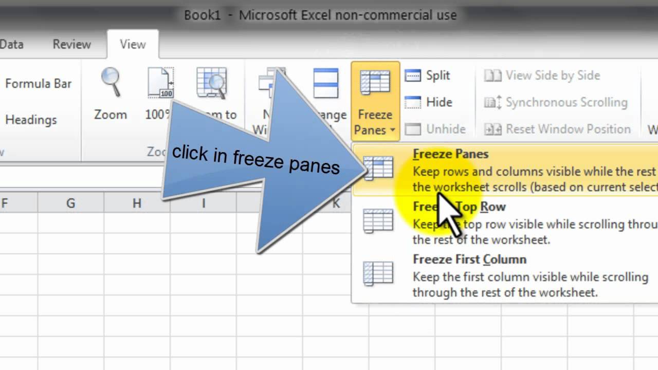 freeze panes in excel for mac 2011